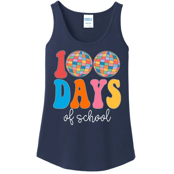 100 Days Of School Disco Celebration Ladies Essential Tank