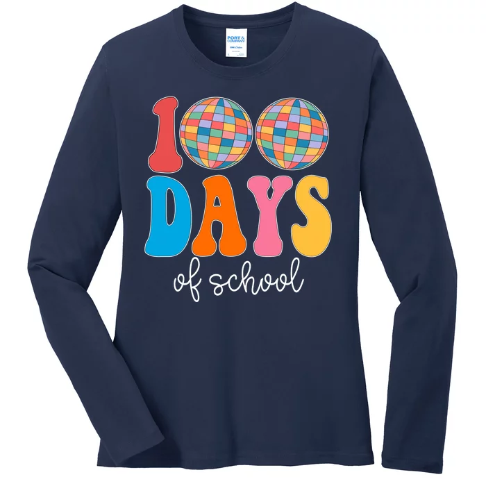 100 Days Of School Disco Celebration Ladies Long Sleeve Shirt