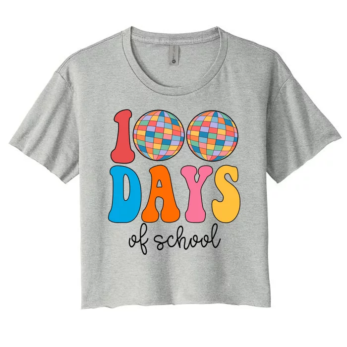 100 Days Of School Disco Celebration Women's Crop Top Tee