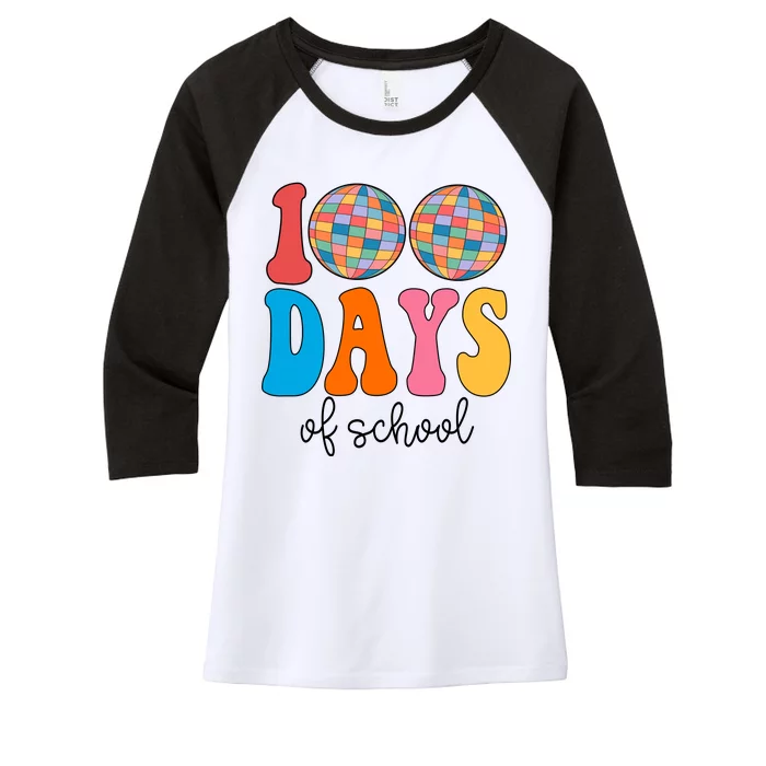 100 Days Of School Disco Celebration Women's Tri-Blend 3/4-Sleeve Raglan Shirt