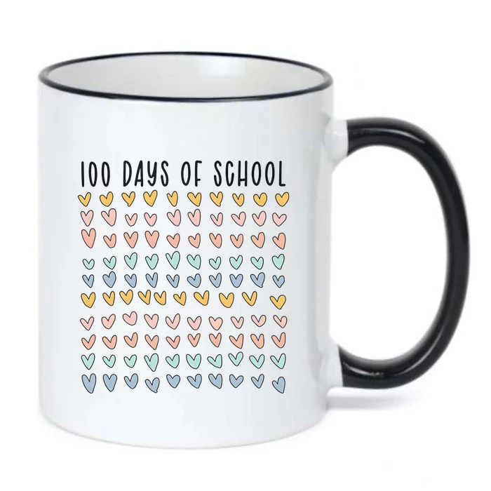 100 Days Of School 100 Days Of Hearts Black Color Changing Mug