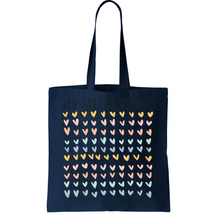 100 Days Of School 100 Days Of Hearts Tote Bag