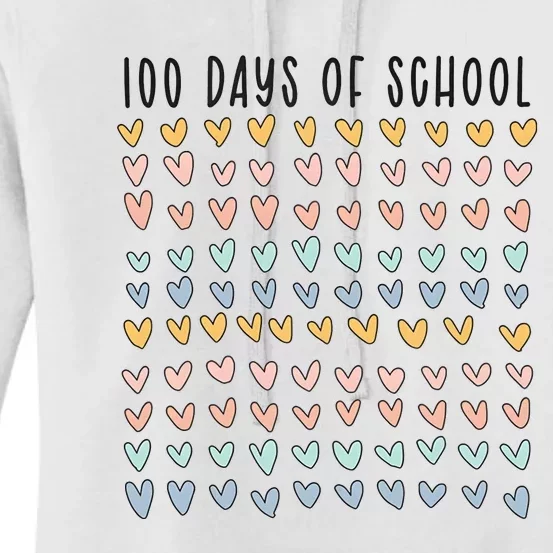 100 Days Of School 100 Days Of Hearts Women's Pullover Hoodie