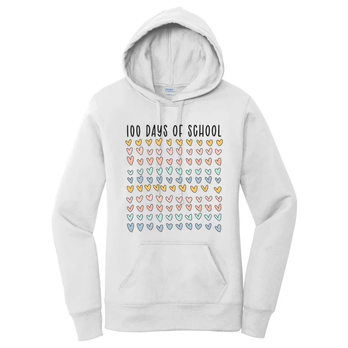 100 Days Of School 100 Days Of Hearts Women's Pullover Hoodie