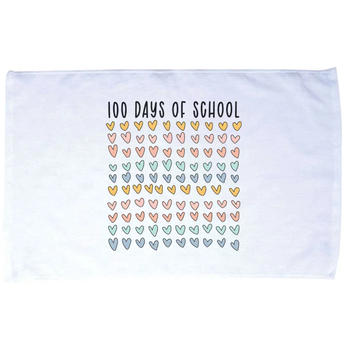 100 Days Of School 100 Days Of Hearts Microfiber Hand Towel