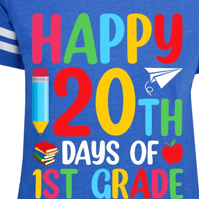 120th Day Of School Teachers Happy 120 Days Of 1st Grade Enza Ladies Jersey Football T-Shirt