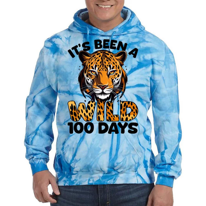 100th Day Of School Wild 100 Days Leopard Cheetah Tiger Lion Tie Dye Hoodie