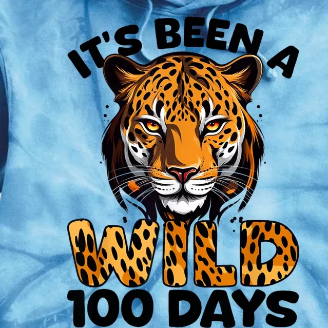 100th Day Of School Wild 100 Days Leopard Cheetah Tiger Lion Tie Dye Hoodie