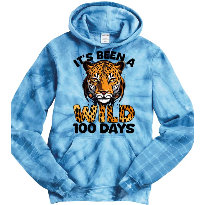 100th Day Of School Wild 100 Days Leopard Cheetah Tiger Lion Tie Dye Hoodie