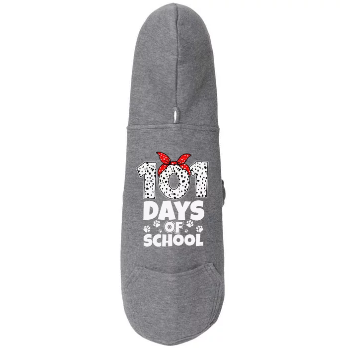 100 Days Of School Dalmatian Dog Girl 100 Days Smarter Doggie 3-End Fleece Hoodie