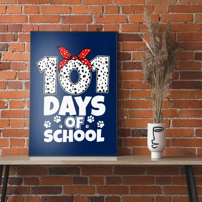 100 Days Of School Dalmatian Dog Girl 100 Days Smarter Poster