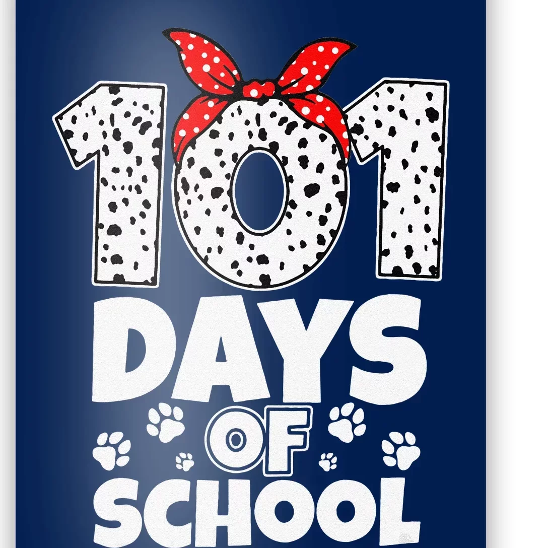 100 Days Of School Dalmatian Dog Girl 100 Days Smarter Poster