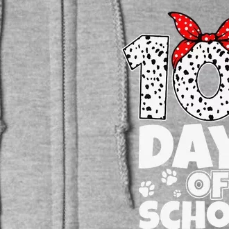 100 Days Of School Dalmatian Dog Girl 100 Days Smarter Full Zip Hoodie