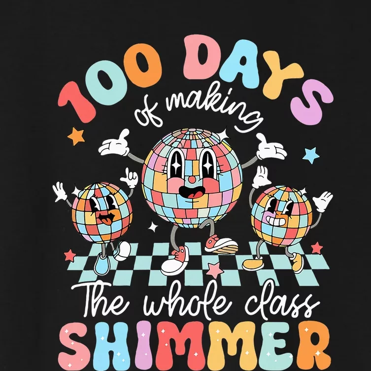 100 Days Of Making Whole Class Shimmer 100th Day Of School Women's Crop Top Tee