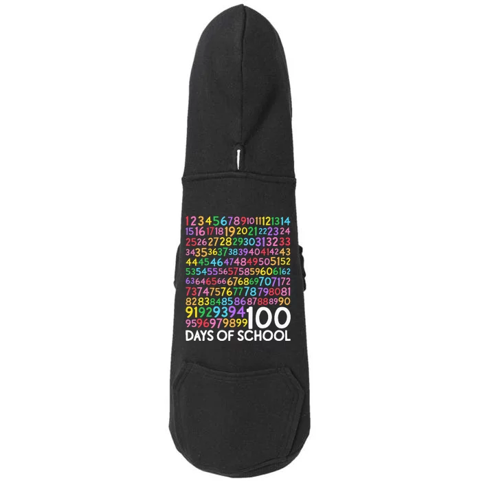 100th Day Of School Teacher 100 Days Math Numbers Doggie 3-End Fleece Hoodie