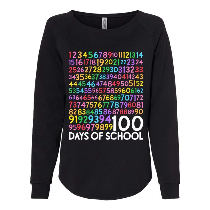 100th Day Of School Teacher 100 Days Math Numbers Womens California Wash Sweatshirt