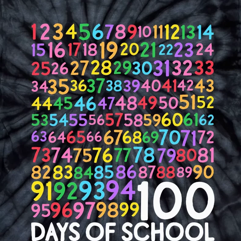 100th Day Of School Teacher 100 Days Math Numbers Tie-Dye T-Shirt