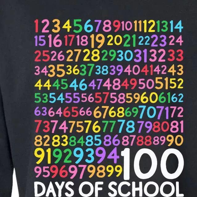 100th Day Of School Teacher 100 Days Math Numbers Cropped Pullover Crew