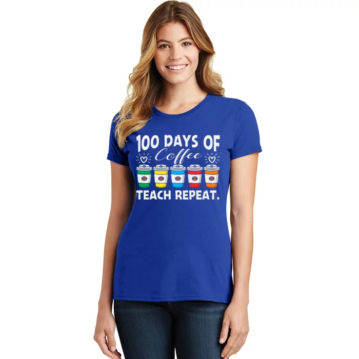 100 Days Of Coffee Teach Repeat Gift Women's T-Shirt