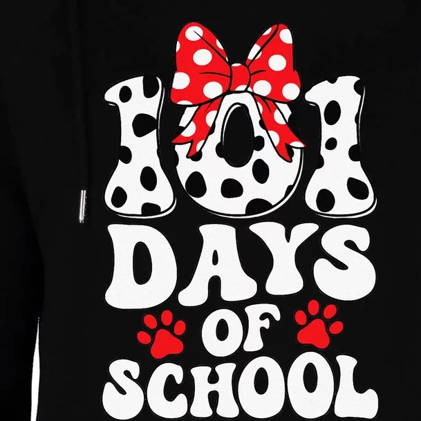 100 Days Of School Dalmatian Dog 100 Days Smarter Womens Funnel Neck Pullover Hood