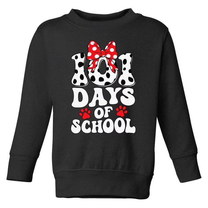 100 Days Of School Dalmatian Dog 100 Days Smarter Toddler Sweatshirt