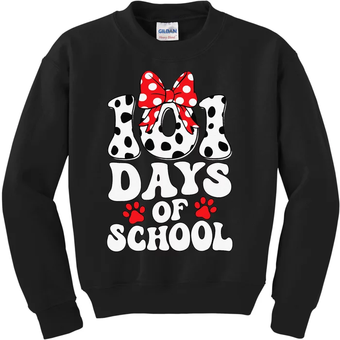 100 Days Of School Dalmatian Dog 100 Days Smarter Kids Sweatshirt