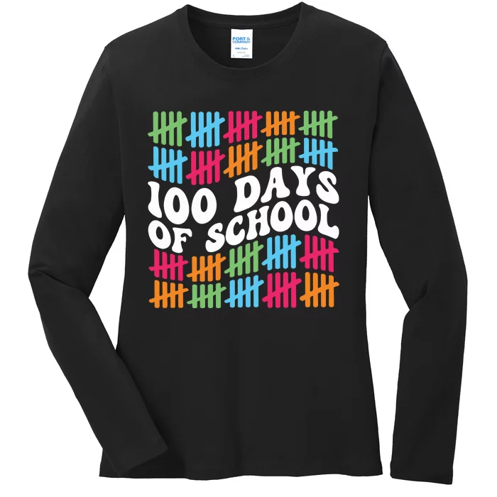 100 Days Of School Ladies Long Sleeve Shirt