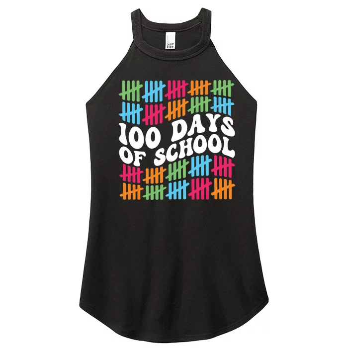 100 Days Of School Women’s Perfect Tri Rocker Tank