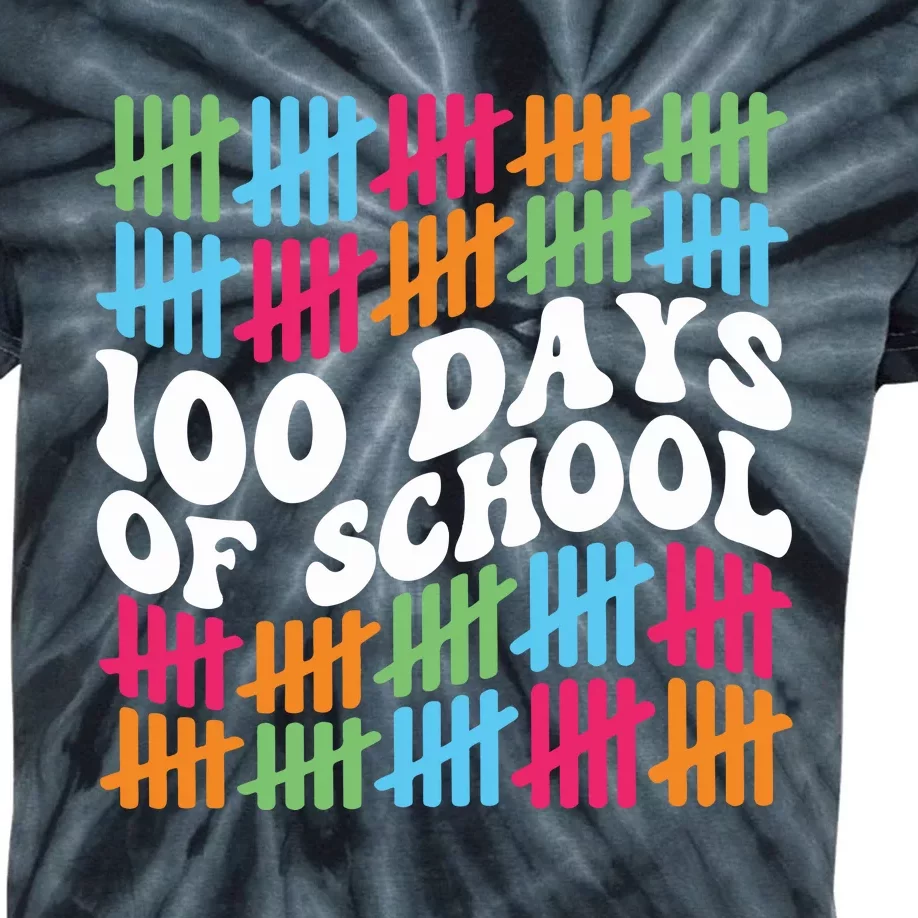 100 Days Of School Kids Tie-Dye T-Shirt