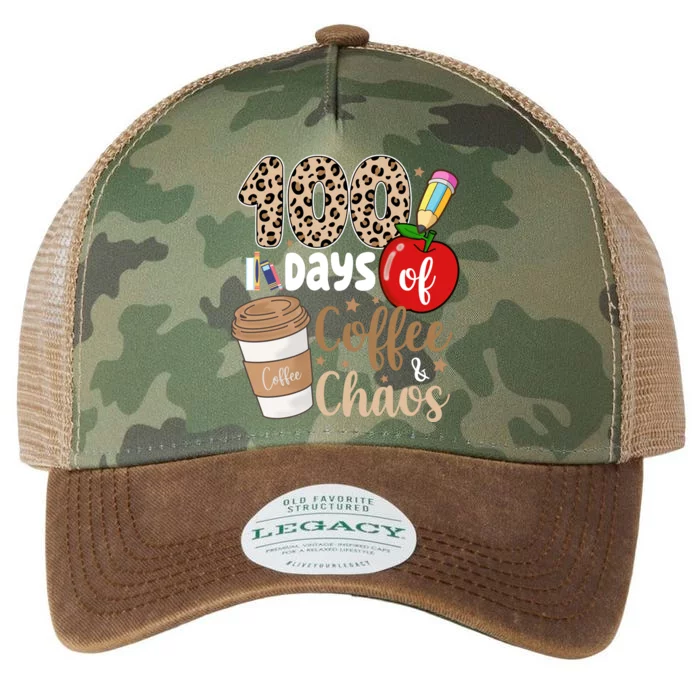 100 Days Of Coffee And Chaos Teacher Legacy Tie Dye Trucker Hat