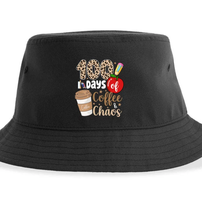 100 Days Of Coffee And Chaos Teacher Sustainable Bucket Hat