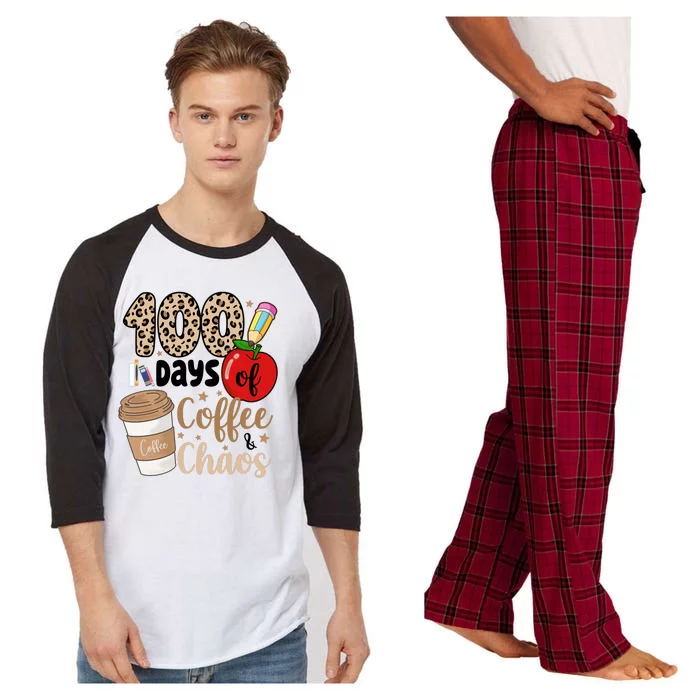 100 Days Of Coffee And Chaos Teacher Raglan Sleeve Pajama Set