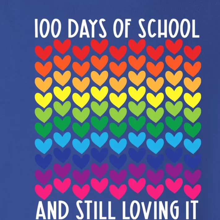 100 Days Of School And Still Loving It Heart Happy 100th Day Gift Toddler Long Sleeve Shirt