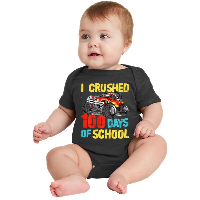 100 Days Of School For Monster Truck Baby Bodysuit