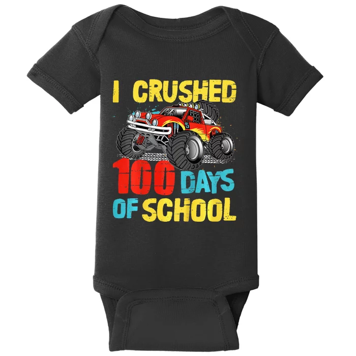 100 Days Of School For Monster Truck Baby Bodysuit