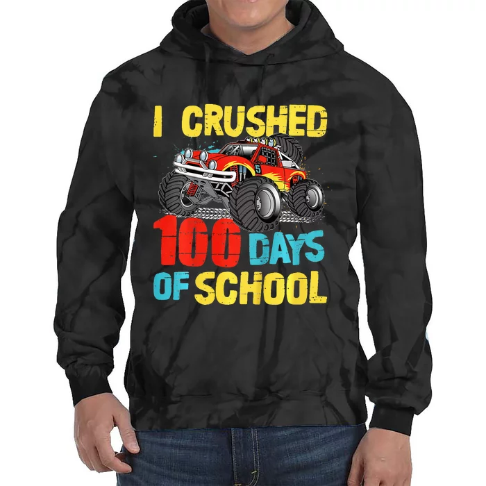 100 Days Of School For Monster Truck Tie Dye Hoodie