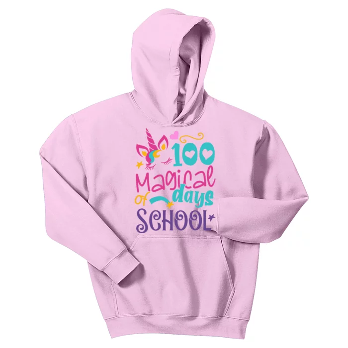 100th Day Of School Unicorn 100 Magical Days Teacher Girls Kids Hoodie