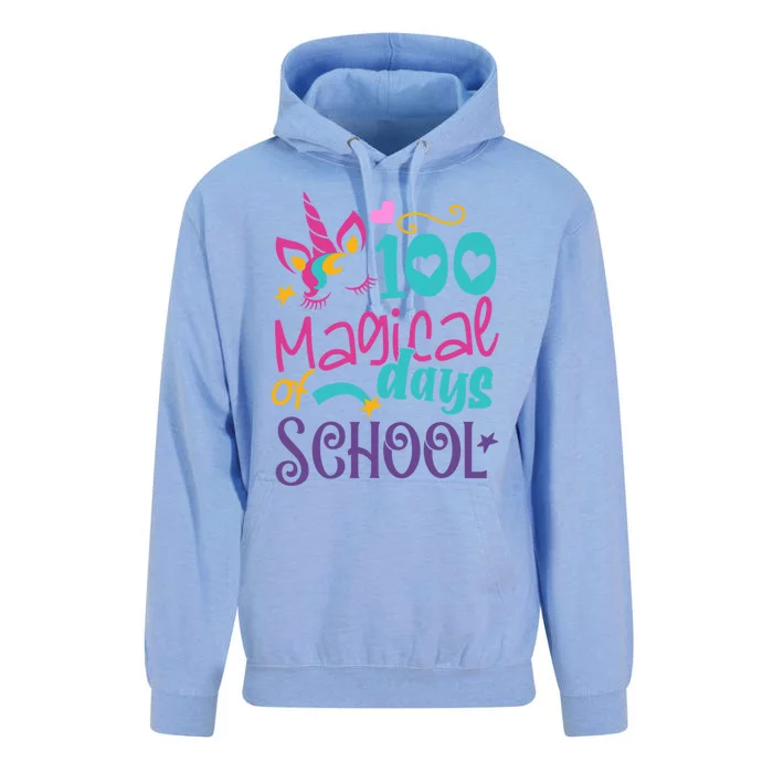 100th Day Of School Unicorn 100 Magical Days Teacher Girls Unisex Surf Hoodie