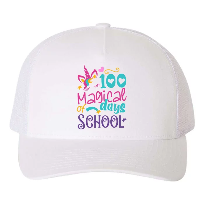 100th Day Of School Unicorn 100 Magical Days Teacher Girls Yupoong Adult 5-Panel Trucker Hat