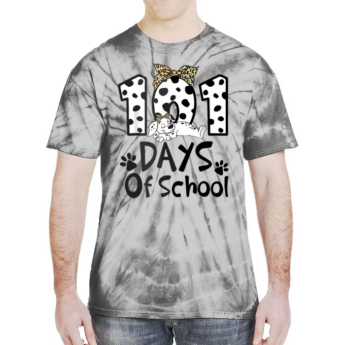 100th Day Of School 101 Days Smarter Funny Dalmatian Tie-Dye T-Shirt