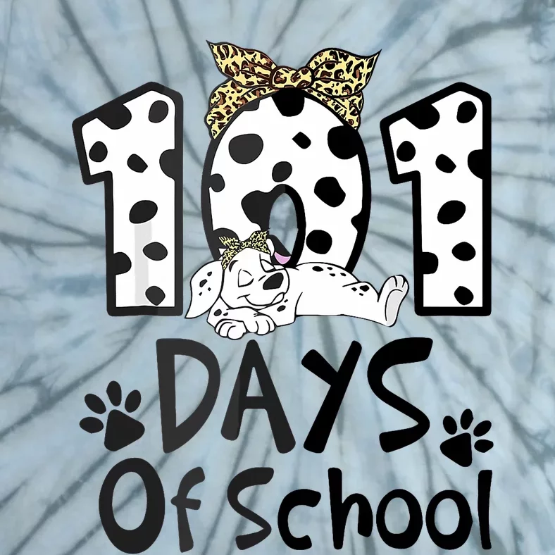 100th Day Of School 101 Days Smarter Funny Dalmatian Tie-Dye T-Shirt