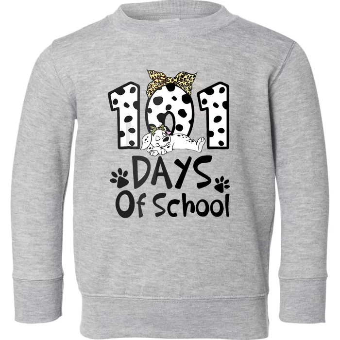 100th Day Of School 101 Days Smarter Funny Dalmatian Toddler Sweatshirt