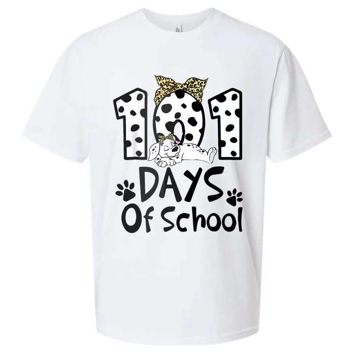 100th Day Of School 101 Days Smarter Funny Dalmatian Sueded Cloud Jersey T-Shirt