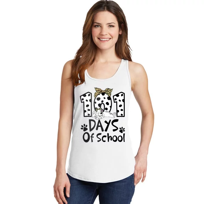 100th Day Of School 101 Days Smarter Funny Dalmatian Ladies Essential Tank