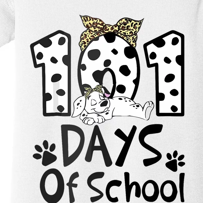 100th Day Of School 101 Days Smarter Funny Dalmatian Baby Bodysuit