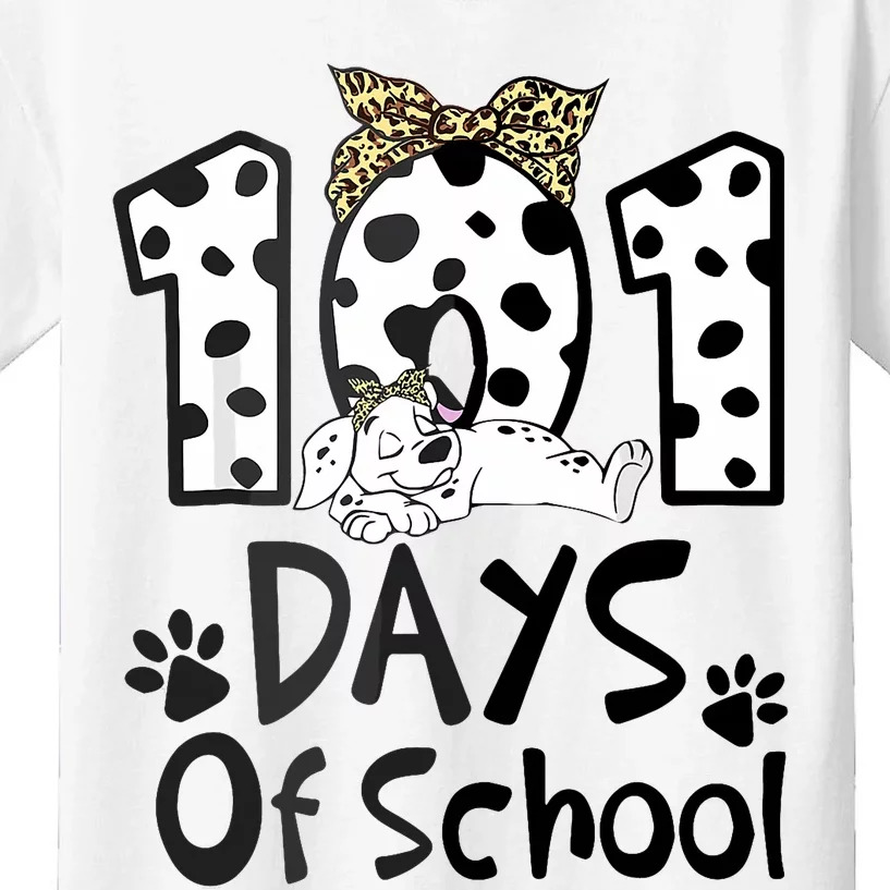 100th Day Of School 101 Days Smarter Funny Dalmatian Kids T-Shirt