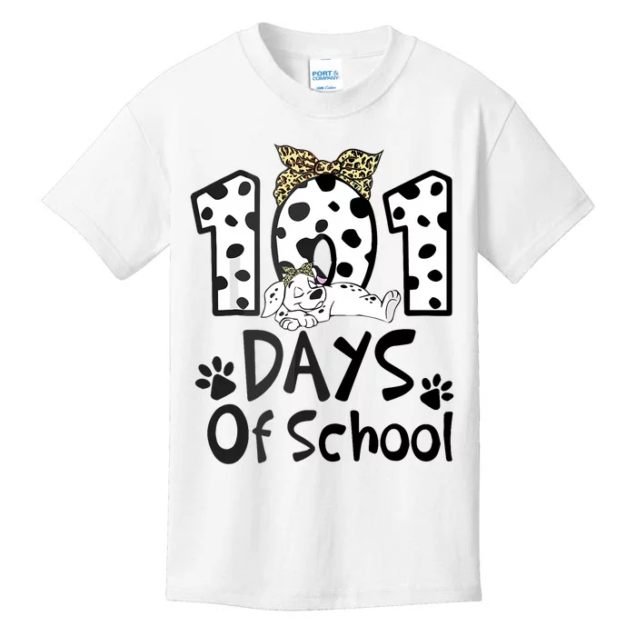 100th Day Of School 101 Days Smarter Funny Dalmatian Kids T-Shirt