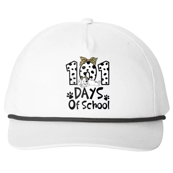 100th Day Of School 101 Days Smarter Funny Dalmatian Snapback Five-Panel Rope Hat