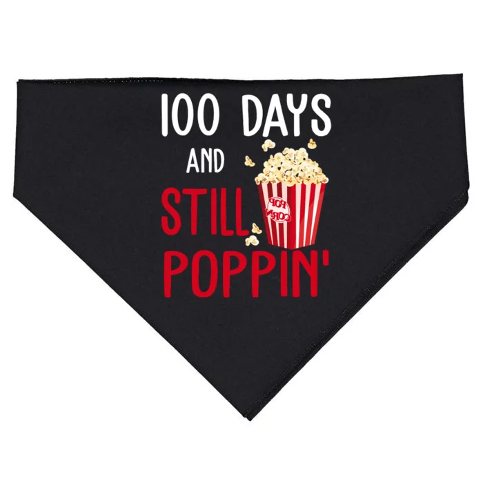 100 Days Of School And Still Poppin USA-Made Doggie Bandana