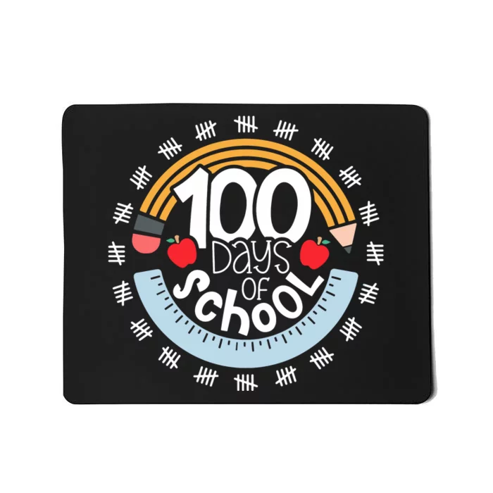 100th Day Of School Teacher 100 Days Smarter Pencil Ruler Mousepad